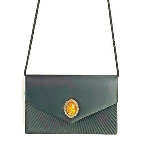BLACK CLUTCH hand bag 8″X6″ RHINSTONE